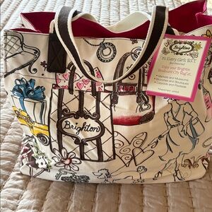 BRIGHTON BFF Best Friend Shopping Tote Bag Artistic NEW with Tag!